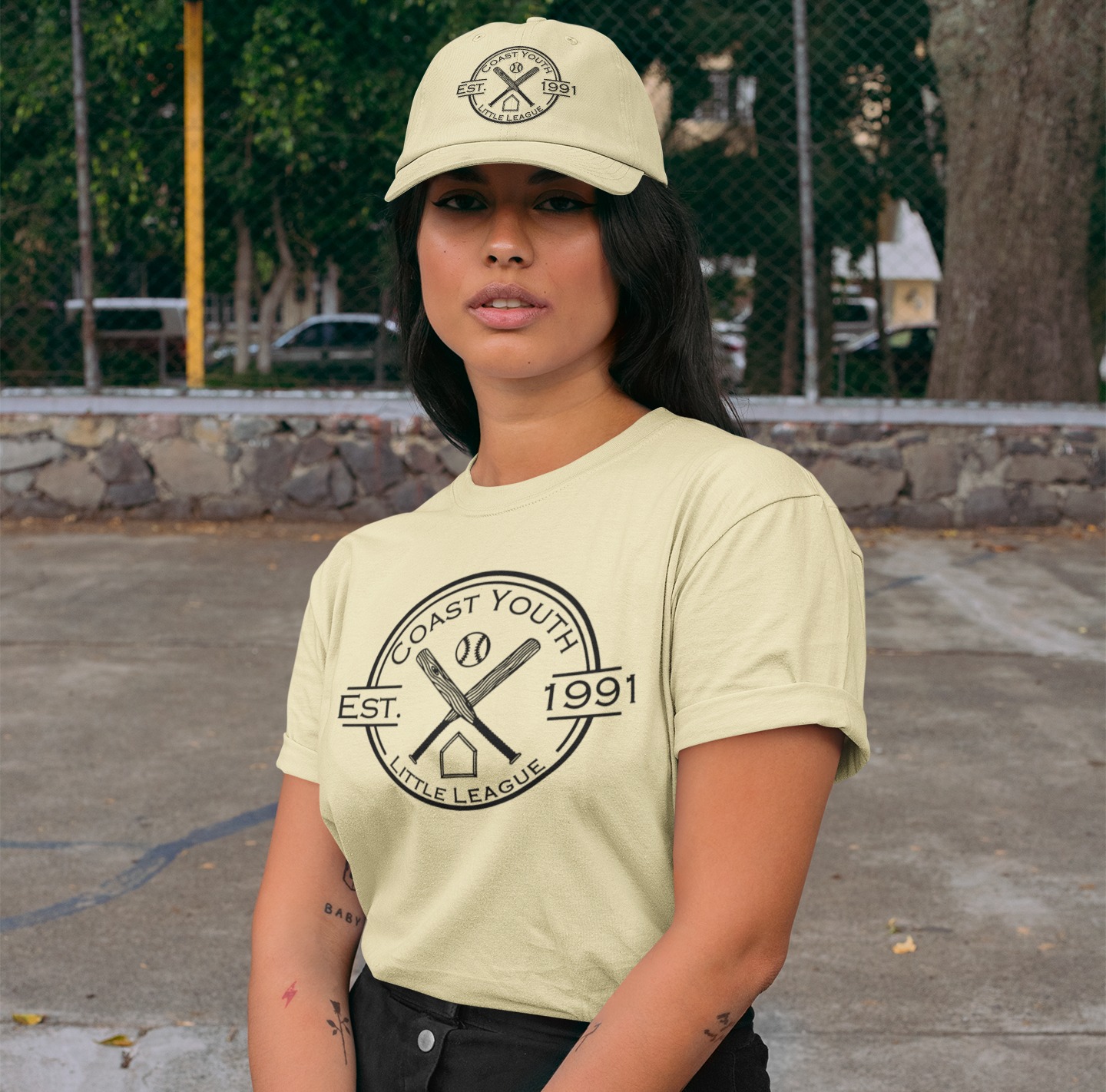 Coast Youth Little League custom shirt and hat